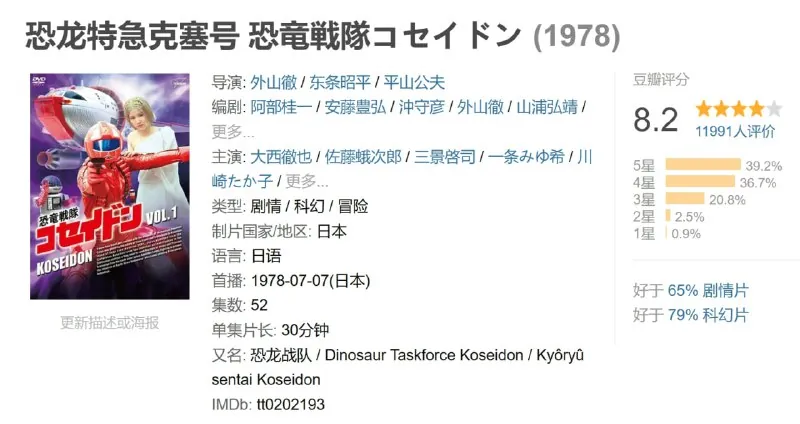 恐龙特急克塞号恐竜戦隊コセイドン(1978)