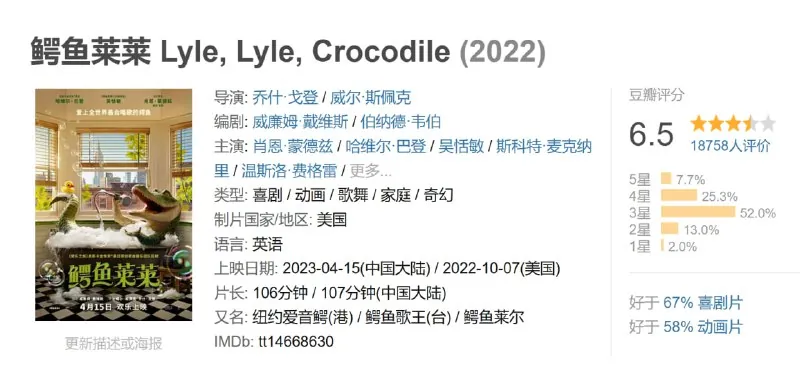 鳄鱼莱莱Lyle,Lyle,Crocodile（2022）